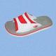 HSE2003M Red/White Slippers with PVC + Mesh Upper and EVA Sole; in Sizes 7 to 12, 41 to 45