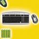 KBS-6357RP Mini Wireless A-Shaped Multimedia Keyboard and Optical Mouse