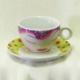 J124-03 Colorful Coffee Cup and Saucer Set Made of Fine Porcelain