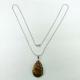 AJ0420-12 Elegant Necklace with Tiger-Eye Drop Pendant