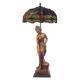 Bronze Sculpture with Tiffany Lamp