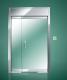 Stainless steel glazed door